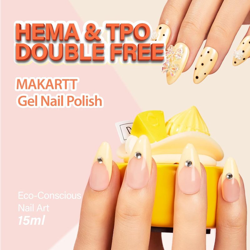Pastel Yellow Gel Nail Polish - Hema-Free High Gloss 15ML | Soak Off UV LED Manicure for Home Salon