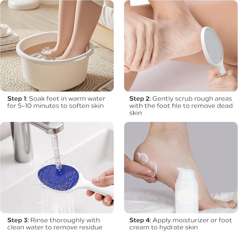 Nano Glass Foot File - 2-in-1 Callus Remover & Exfoliator | Gentle Pedicure Tool for Smooth Feet - Blue