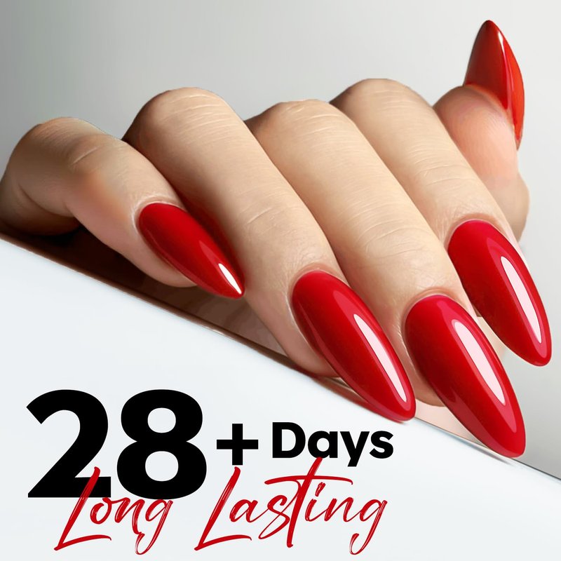 Modelones Red Gel Nail Polish - Ferrari Red Soak Off Formula for DIY Salon Manicure | 15 ML