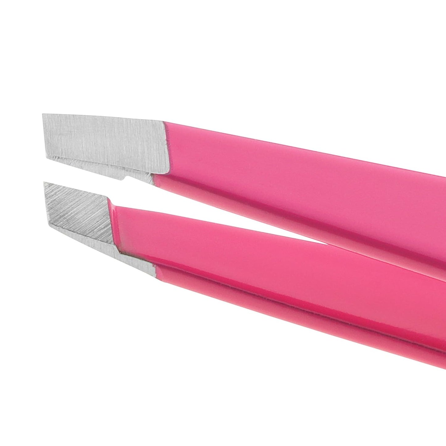 Tweezerman Stainless Steel Slant Tweezers - Precision Eyebrow Tweezers for All | Neon Pink Color