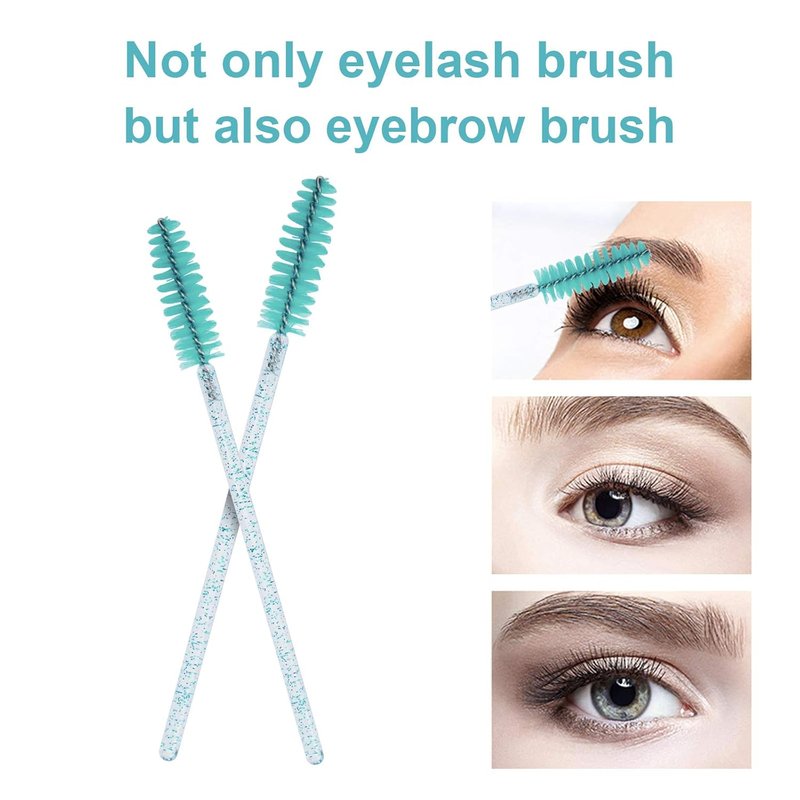 **Disposable Eyelash Brushes - 100PCS Mascara Wands Applicators Kit with Container | Blue**