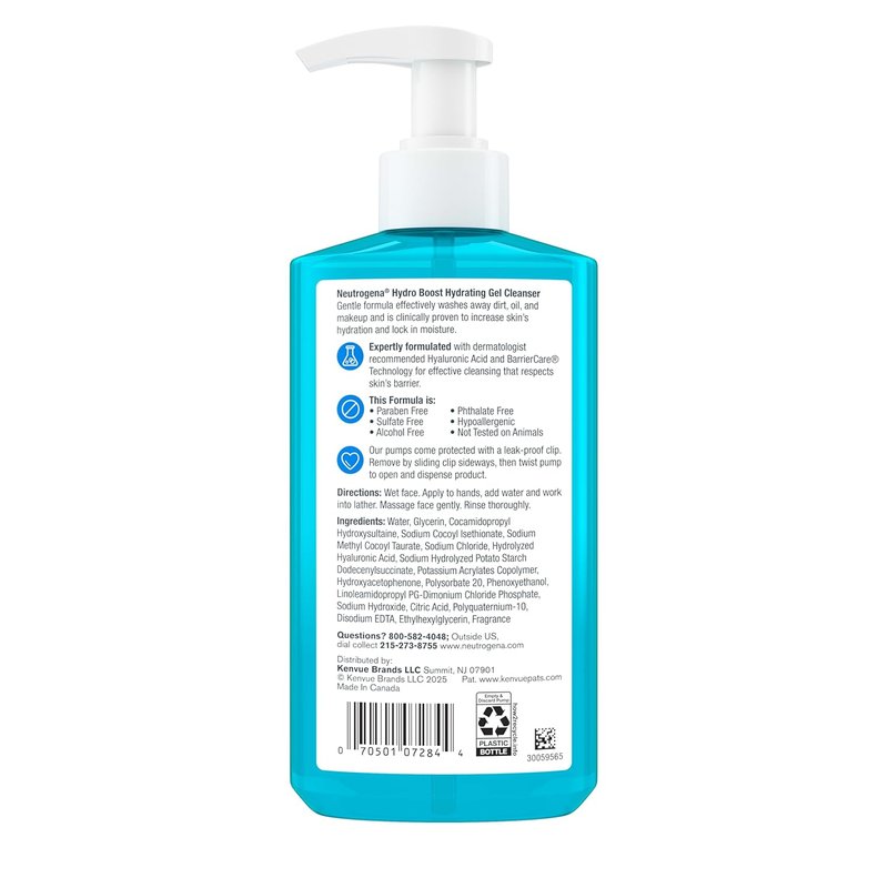 Neutrogena Hydro Boost Face Wash - Hydrating Gel Cleanser with Hyaluronic Acid | 12 fl. oz, Hypoallergenic