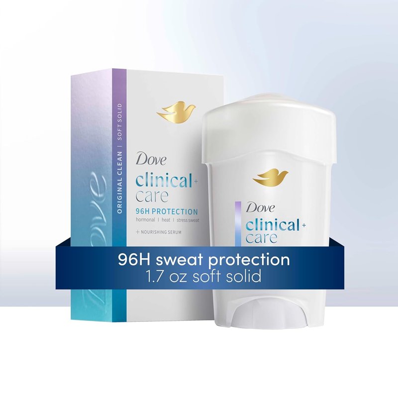 Dove Clinical + Care Antiperspirant Deodorant - Original Clean Soft Solid with Nourishing Serum | 1.7 oz