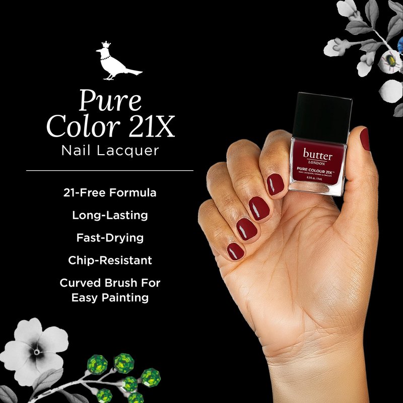 butter LONDON PC21X Nail Lacquer Polish, Afters- Fast-Drying, Long Lasting Gel-Like Finish & Chip-Resistant Nail Lacquer Helps Protects & Strengthens Nails - Vegan & Cruelty-Free