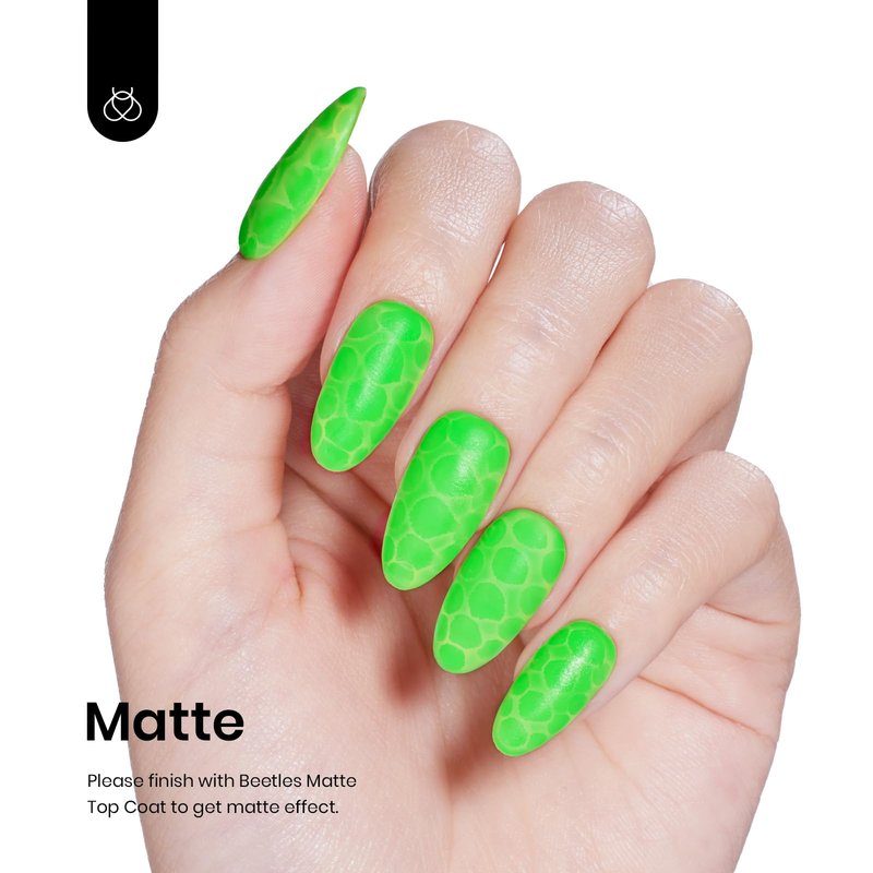 Beetles Green Gel Nail Polish, Bright Green Gel Polish Ghost Phantom for Day Nails Art, Soak Off Uv LED Nail Lamp Manicure Salon Gift for Women 0.3Oz