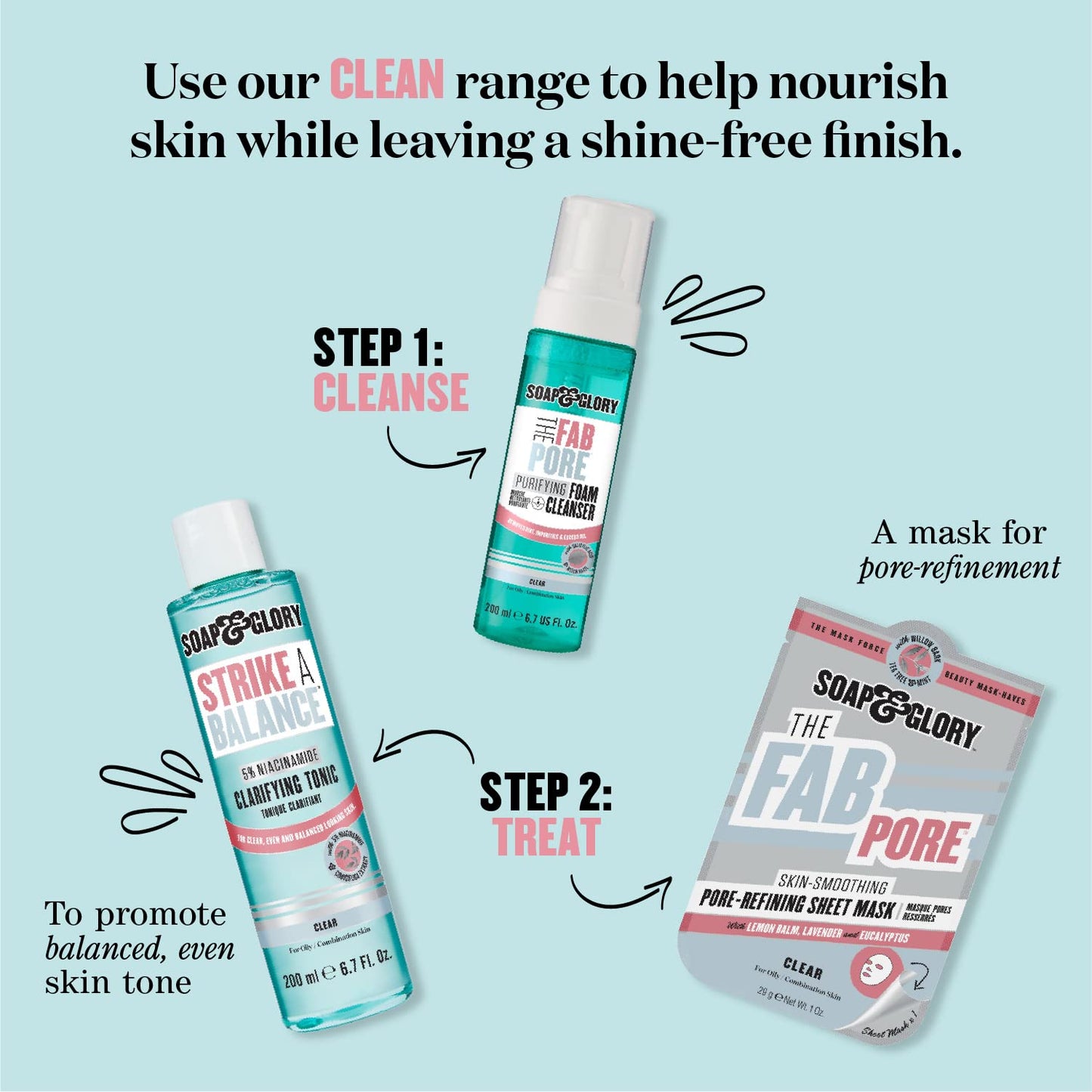 Soap & Glory Face Wash with Vitamin C - 3 in 1 Brightening Facial Cleanser, Makeup Remover & Face Exfoliator - Deeply Cleanses, Purifies & Hydrates for Radiant, Smooth Skin (11.8 fl oz)