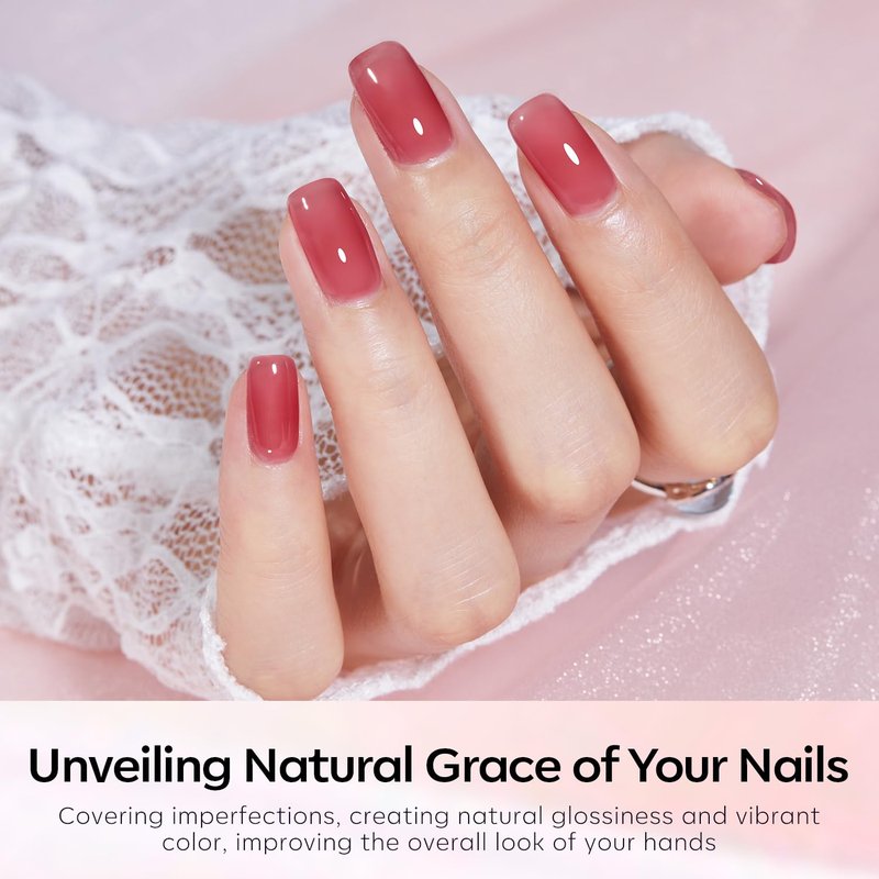 Modelones Gel Nail Polish Set - 6 Colors Including Nude, Red, Pink & Brown | Perfect for DIY Manicure Gifts