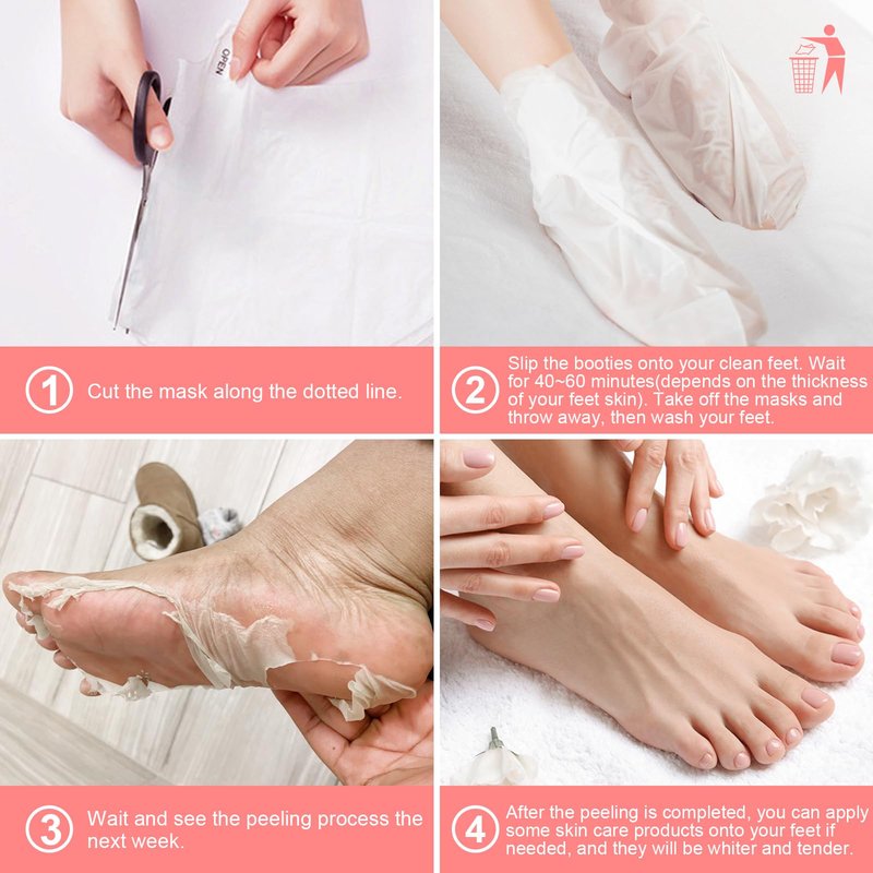 FUNNIR Foot Peeling Mask Exfoliant for Peeling Off Calluses, Natural Exfoliator for Dry Dead Skin, Callus, Repair Rough Heels Soft Smooth Touch