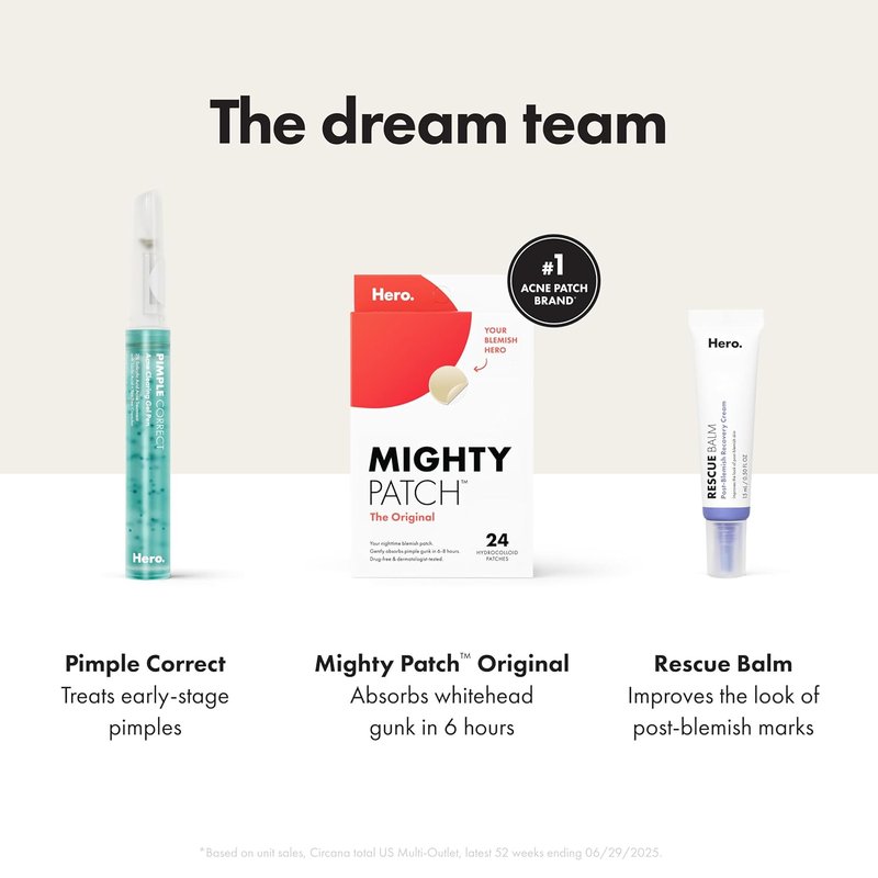 Hero Cosmetics Rescue Balm (New Formula)-The Post-Blemish Cream to Boost Hydration and Improve the Look of Post-Blemish Marks. Derm-Tested. New Formula. Won’t Clog Pores. 15mL