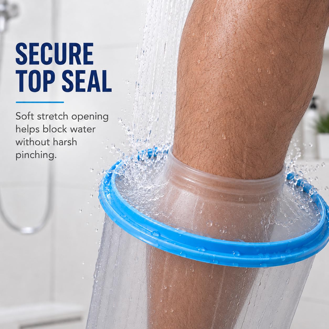Cast Covers for Shower Leg, 100% Waterproof Leg Cast Cover for Showering, Reusable Cast Shower Cover Leg, Cast Protector for Shower Leg Adult, Shower Boots for Foot after Surgery and Wound Care