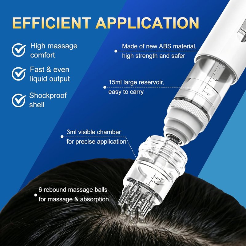 Minoxidil 5% Spray for Men - Biotin Infused Hair Growth Treatment for Thicker, Fuller Hair & Beard | 21oz, 10 Month Supply