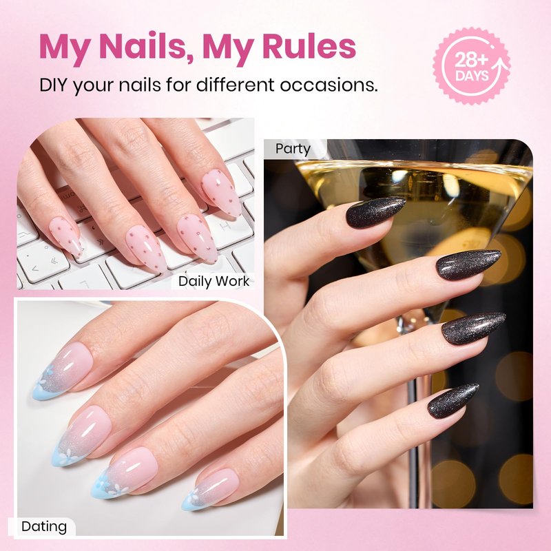 Beetles Medium Almond Nail Tips, 320pcs 16 Sizes(00-14), Pre-Etched Half-Matte Full Cover Soft Gel Nail Tips Flat-X, Clear Press On Fake Nails Acrylic, Easy DIY Nail Extension Salon Gift for Women