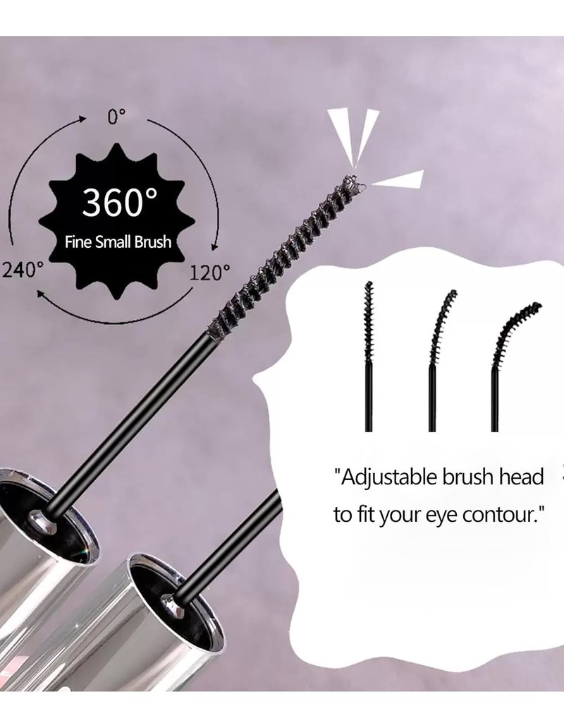 Regine Switzerland Black Mascara - Ultimate Length & Volume for Fine Short Lashes | Smudge-Proof, Ultra-Precise Brush