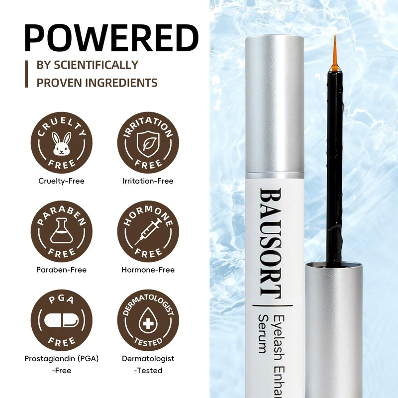 Lash Enhancing Serum, Peptide & Vitamin Infused Formula for Longer, Fuller, Thicker Looking Lashes, Visible Results in 4–6 Weeks, Ophthalmologist Tested, Gentle for Sensitive Eyes (5mL)