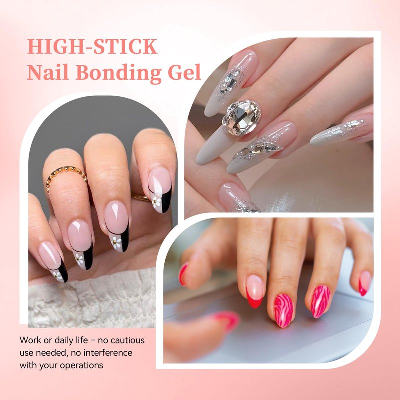 COLOURSMILE 15ml Strong Gel Nail Glue - Lamp Cured Soak Off, Adhesive for Acrylic Fake Nails, Tips Extension & Press On Gelly Nails