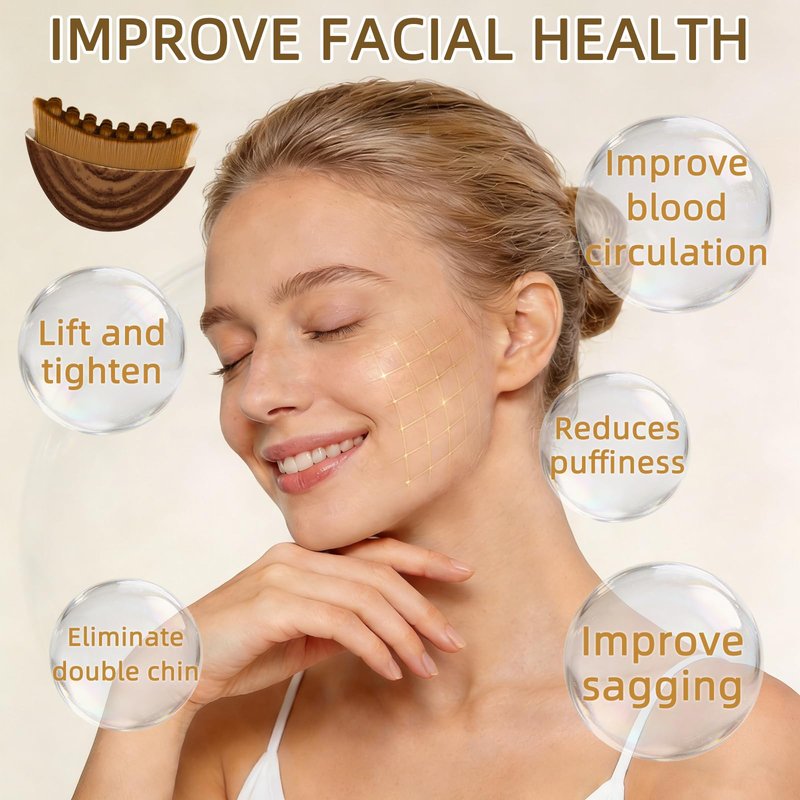 Hzyxgs Lymphatic Contour Face Brush, Lymphatic Face Brush for Drainage Massage,