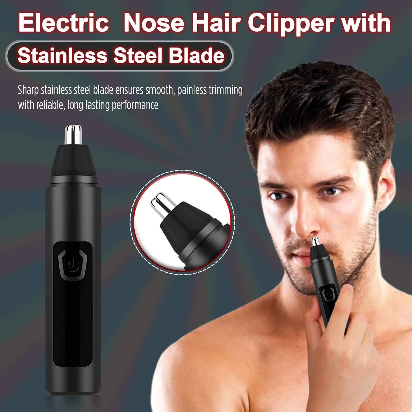 Infinity Choices Nose Hair Trimmer for Men Women - Electric Nose Hair Clipper with Replaceable Stainless Steel Blade, Powerful 6500RPM Motor, Wet/Dry Use, Portable USB Rechargeable Design | Black