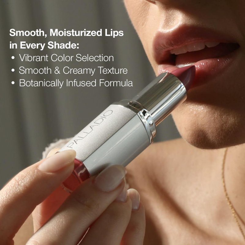 Palladio Herbal Lipstick - Richly Pigmented & Creamy Formula | Infused with Aloe Vera & Ginseng, Amethyst