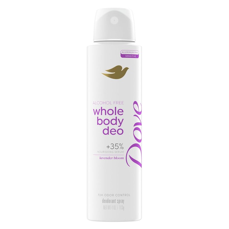 Dove Deodorant Spray for Women - Alcohol-Free, 72-Hour Odor Control | Lavender Bloom, 4 oz