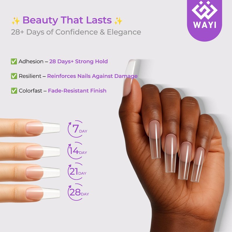 Acrylic Nail Kit with Monomer Liquid – 4 Colors Powder, Brush, Crystal Cup, Nail Forms & File | All-in-One Acrylic Extension Set for Beginners & Professionals