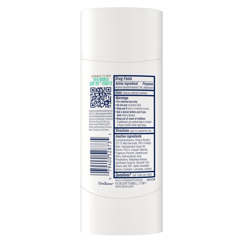 Dove Palo Santo & Sage Antiperspirant Stick – 72H Sweat & Odor Protection, Pro‑Ceramide Technology, Alcohol‑Free, FIFA Limited Edition Design, 2.6 oz