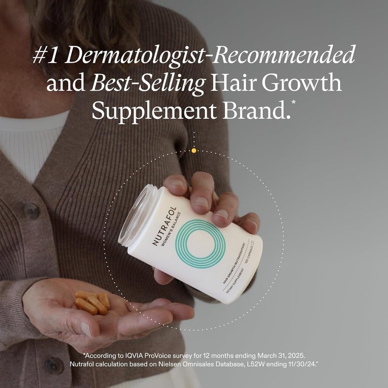 Nutrafol Women's Balance Hair Growth Supplements - Clinically Tested for Thicker Hair | 1 Month Supply, Ages 45+