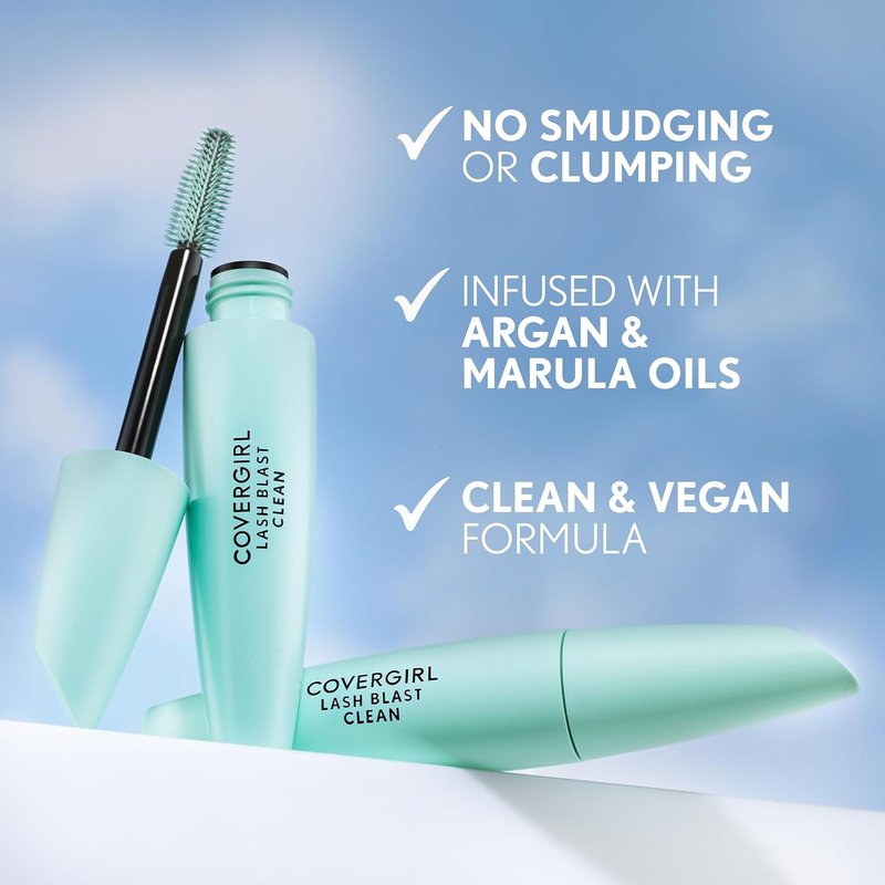 CoverGirl Lash Blast Clean Volume Mascara - Vegan, Smudge-Proof, Volumizing | Very Black, 1 Count