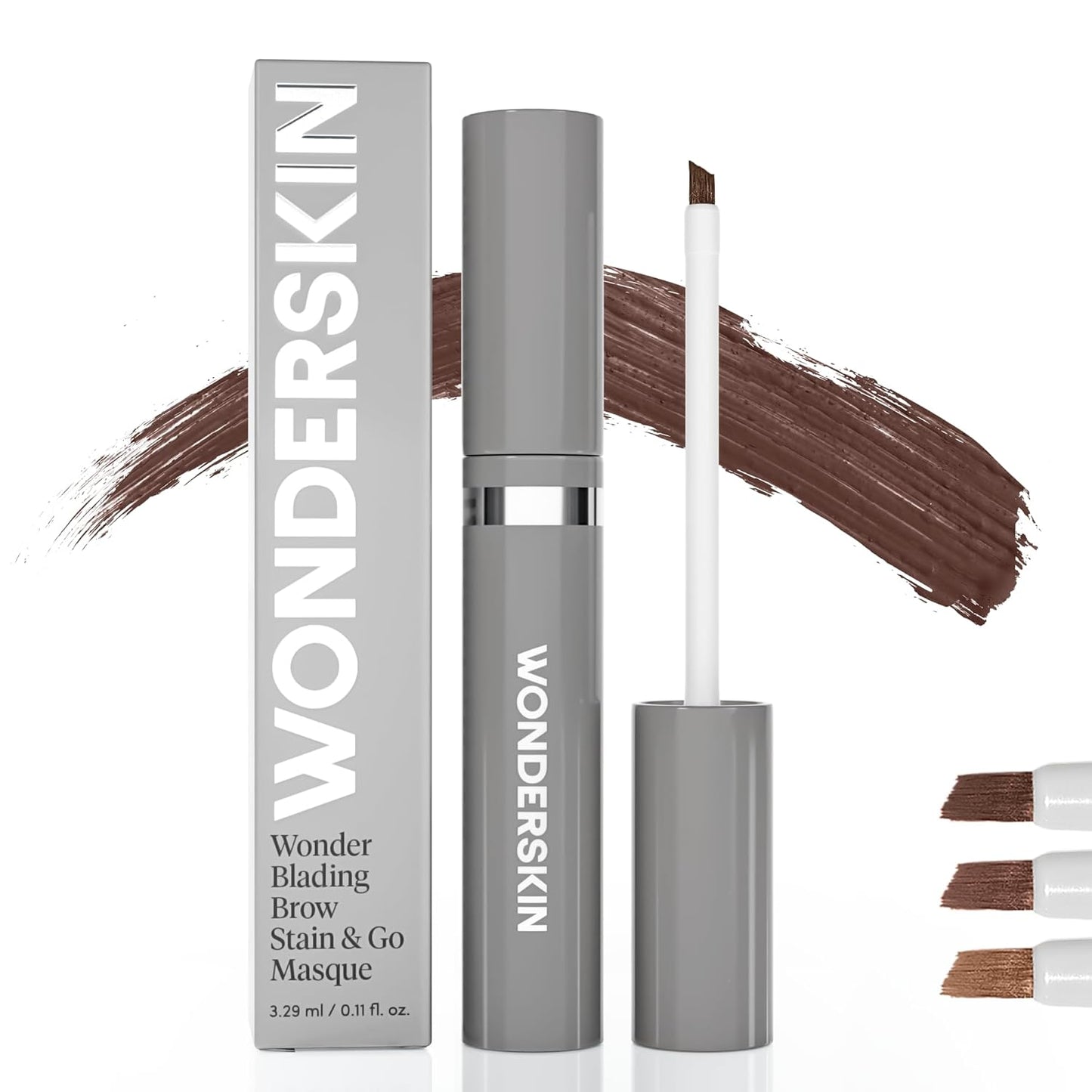 Wonderskin 1440 Eyeliner - Waterproof Smudge-Proof Formula | Long-Lasting Brow Tint & Masque (Dark Brunette)