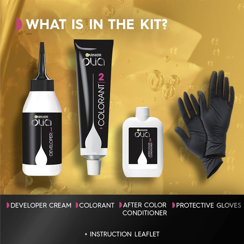 Garnier Olia Hair Color - Ammonia-Free Permanent Dye for Brilliant Oil-Rich Shine | 4.15 Dark Soft Mahogany