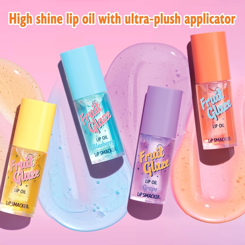 Lip Smacker Fruit Glaze Lip Oil - Ultra-Hydrating Moisturizing Lip Gloss with High-Shine Finish | Banana Flavor