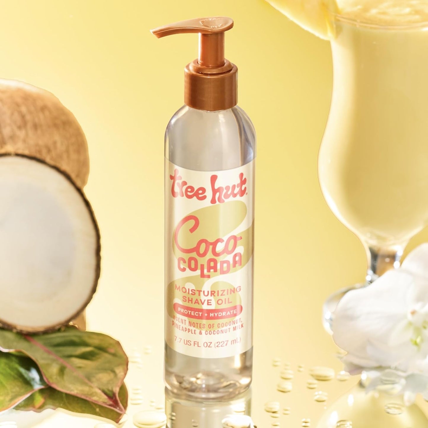 Tree Hut Coco Colada Shave Oil - Ultra Hydrating Gel-to-Oil Formula for Smooth Shaving | 7.7 fl oz (Pack of 2)