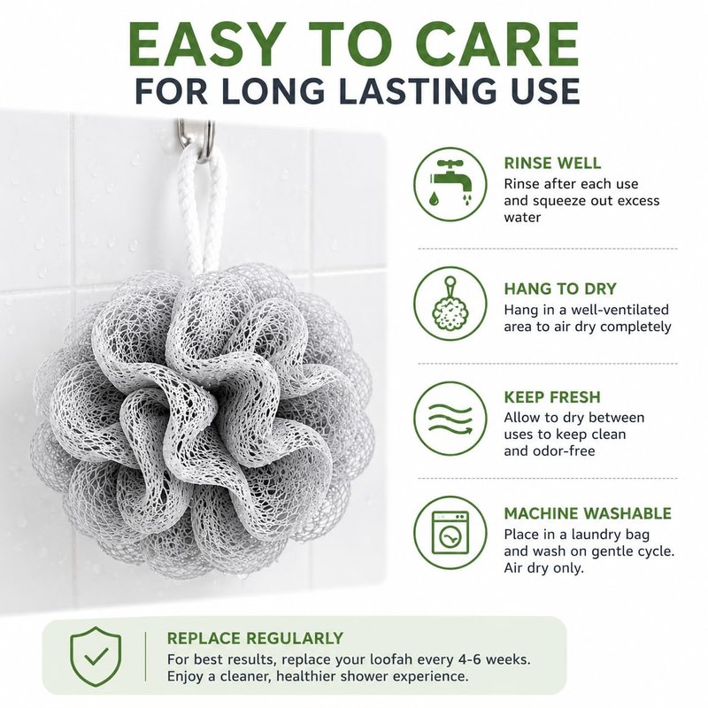 ADFOS Bath Sponge Loofah Pack of 4 Extra Large 60g Mesh Shower Pouf Set, Soft Exfoliating Body Scrubber, Rich Lather for Women & Men, Quick Dry Shower Accessories, PE Material