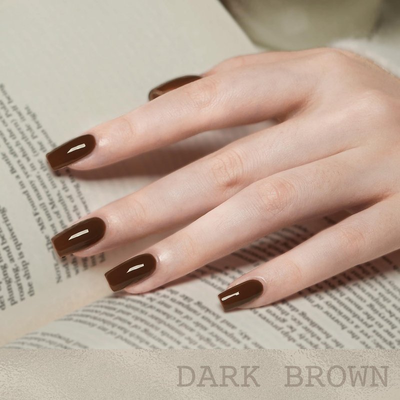 Brown Gel Nail Polish - 16ml Soak Off UV Cure for DIY Manicure | Dark Brown Color