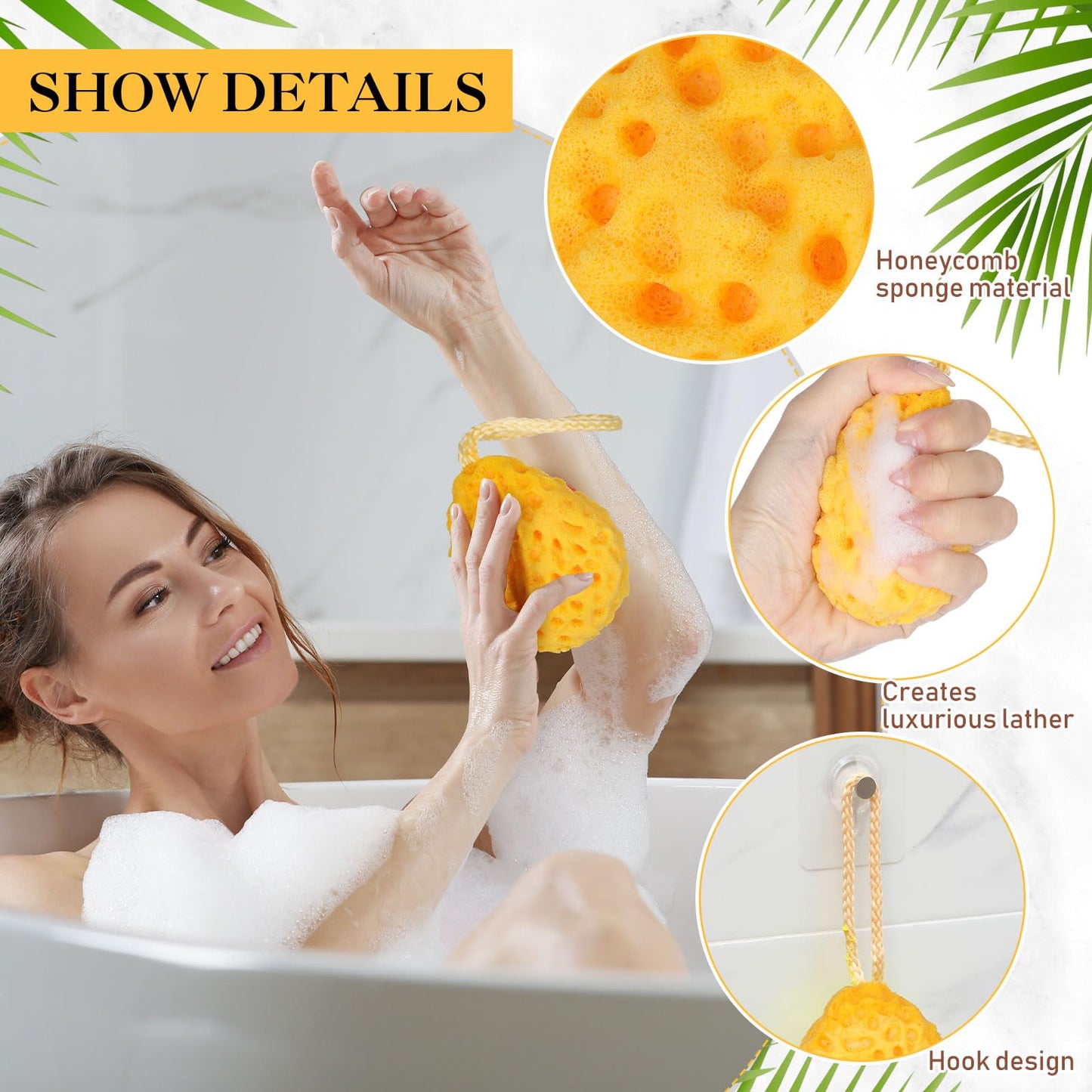 FoldTier 36 Pcs Bath Sponge Deep Cleansing Body Loofah Gentle and Deep Exfoliating Body Scrubber Bath Accessories Men Women Baby Sponge for Bathing Shower (Classic Color)