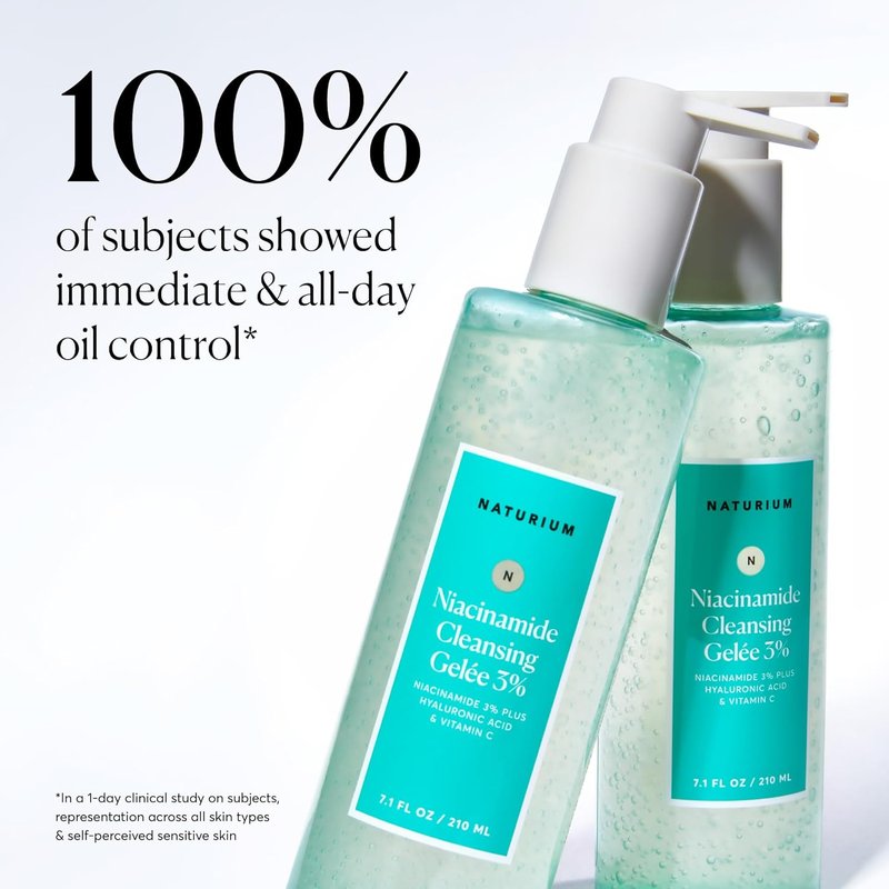 Niacinamide Cleansing Gelée with Hyaluronic Acid & Vitamin C - Gentle Face Wash, 7.1 oz