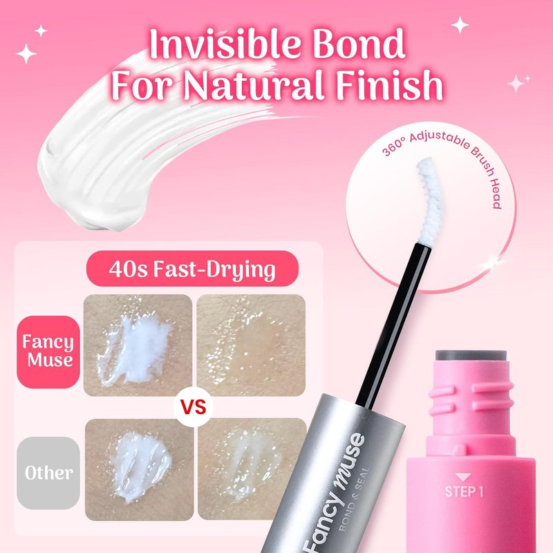 Skiennix Lash Bond and Seal Glue - Clear Waterproof Eyelash Adhesive with Vitamin E | 120H Long-Lasting Comfort