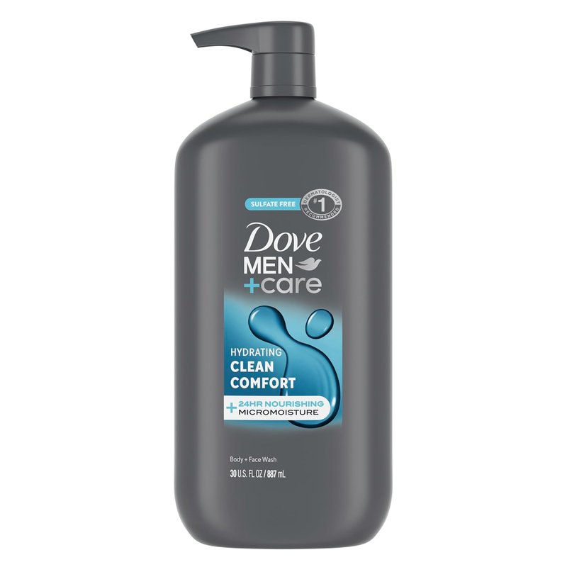 DOVE MEN + CARE Hydrating Body & Face Wash - 24-Hour Nourishing Micromoisture Technology | 30 oz