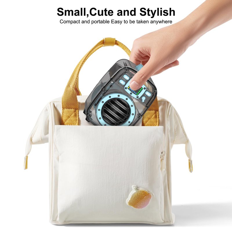 Portable Bluetooth Speaker with 360°HD Stereo Sound and Robust Bass, Stocking Stuffers, Microphone, 3-8H Playtime, BT 5.3, DSP, Small Wireless Speaker for party, camping, car, White Elephant Gifts