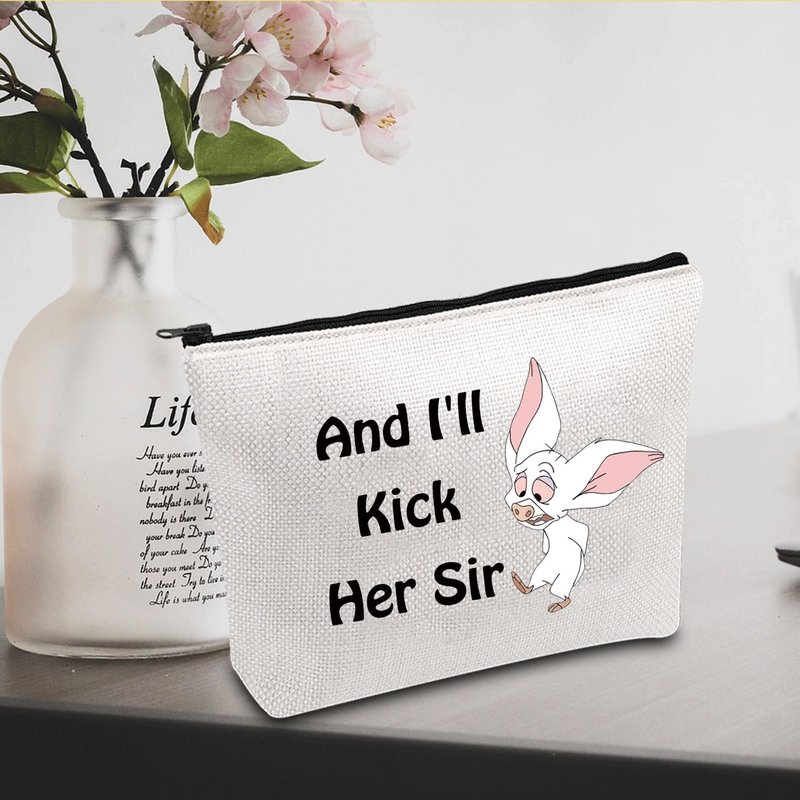 JXGZSO Bartok Inspired Cosmetic Bag Bartok Movie Lover Gift And I'll Kick Her Sir Makeup Bag