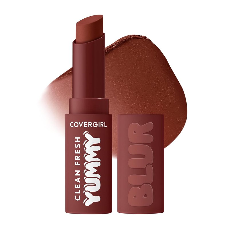 COVERGIRL Clean Fresh Yummy Blur Lipstick - Matte Blurring Effect, Vegan Formula | Deep Plum 180 Hunny Blur