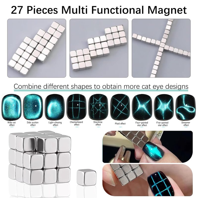 Cat Eye Nail Magnet Tool Set - 38 Pcs Strong Magnetic Gel Polish Tools for DIY Manicure | Nail Art Design Essentials