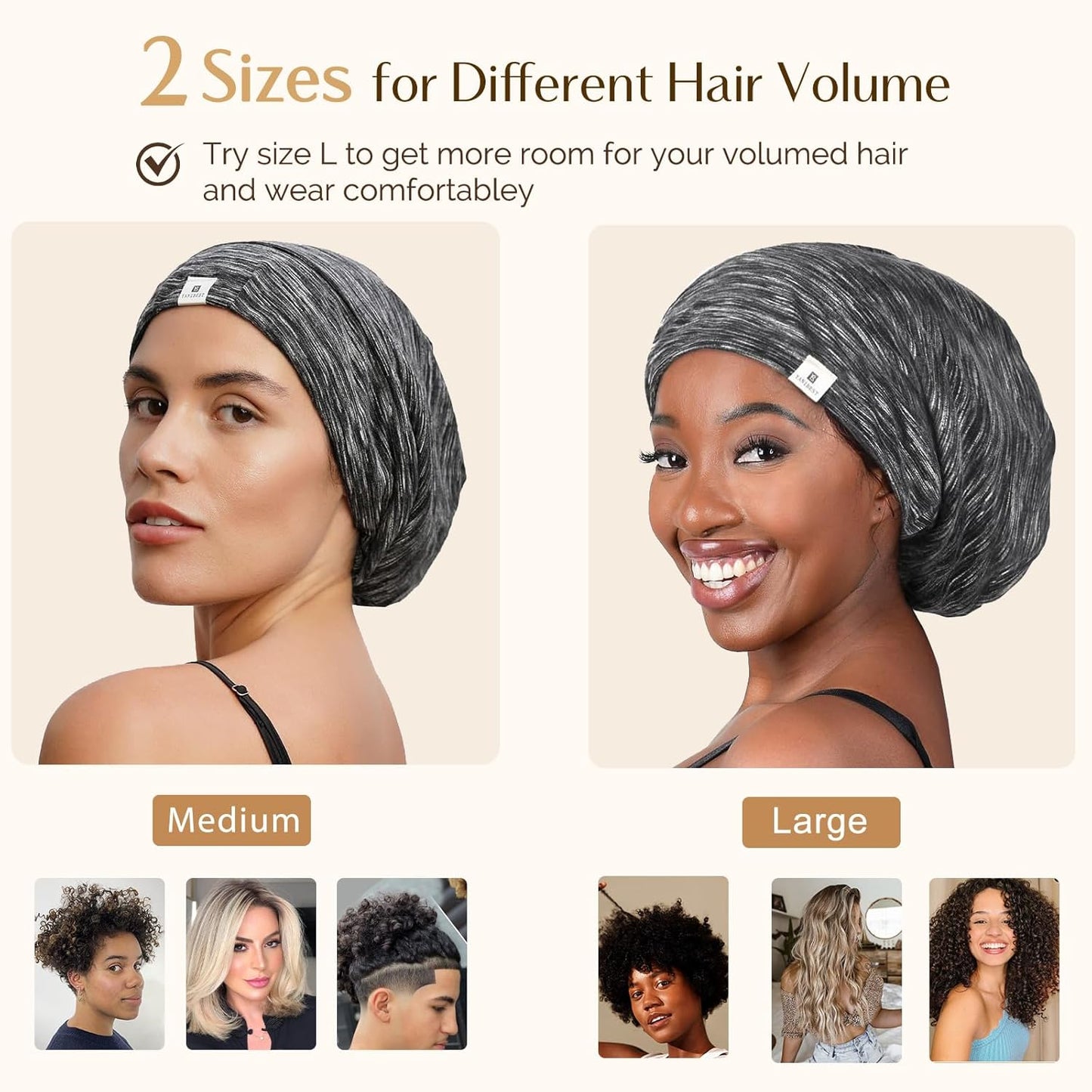 YANIBEST Silk Satin Bonnet - Adjustable Hair Wrap for Sleeping | Perfect for Curly Hair & Braids, Black