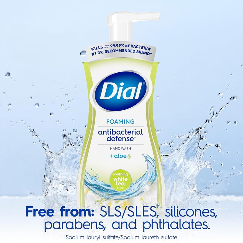 Dial Antibacterial Foaming Hand Wash - Soothing White Tea Scent | 7.5 Fl Oz