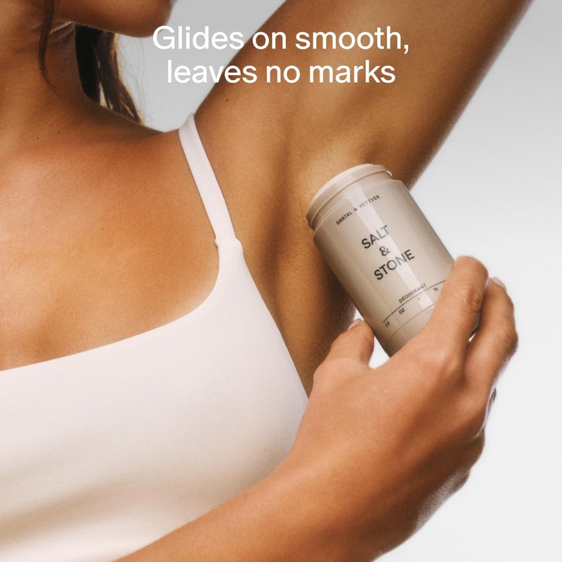 Salt & Stone Aluminum Free Deodorant | Extra Strength 48 Hour Protection for Women & Men | Made with Seaweed Extracts, Niacinamide & Prebiotics | Saffron & Cedar