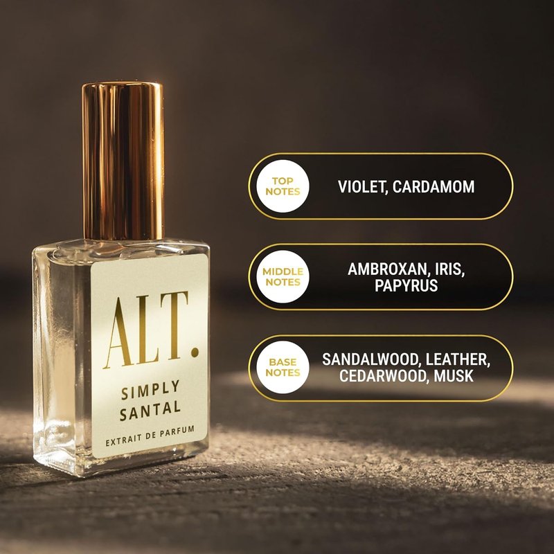 ALT. FRAGRANCES Simply Santal - Inspired by Santal 33 Perfume, Unisex Perfume, Extrait de Parfum, Long Lasting Fragrance, Sandalwood Leather Scent, 60ml