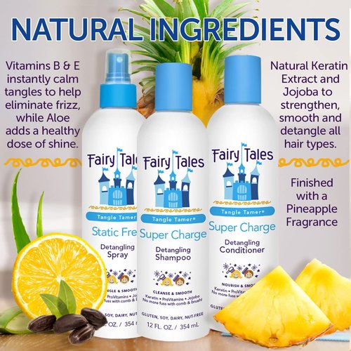 Fairy Tales Tangle Tamer Detangling Conditioner for Kids - Ultra Moisturizing and Anti Frizz Protection - Paraben Free, Sulfate Free - 12 Oz