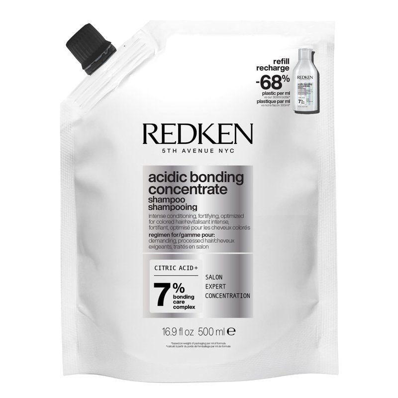 Redken Bonding Shampoo for Damaged Hair Repair | Acidic Bonding Concentrate | For All Hair Types | Refill | 16.9 Fl. Oz.