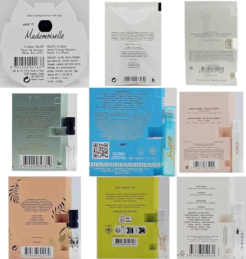 Designer Perfume Sampler Set Lot x 12 Sample Vials - High End Fragrance Samples for Women, 12 Piece Set