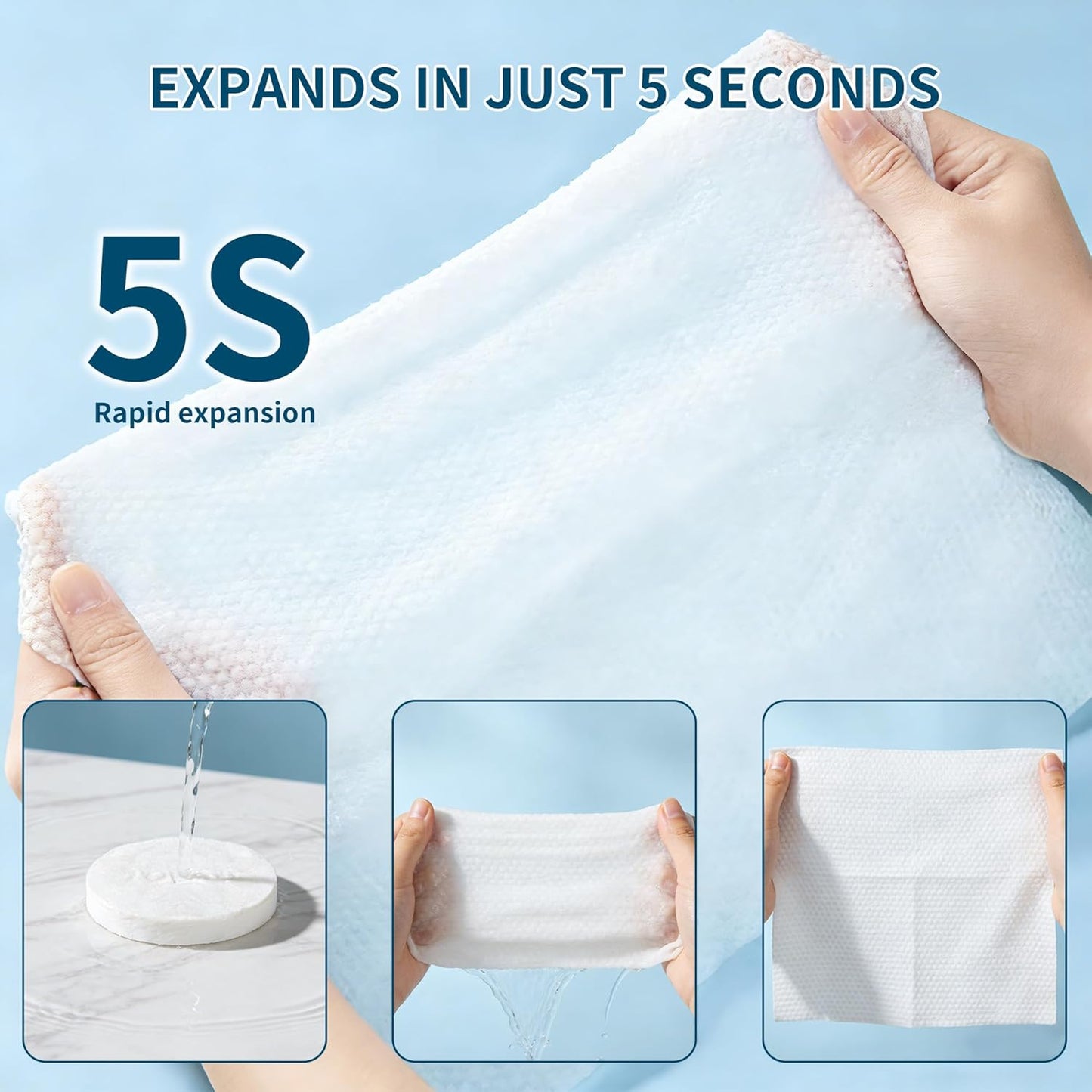 Thousand Sunny Towels Refill - 120 Pcs Portable Compressed Disposable Face Towels for Hot Towel Warmer
