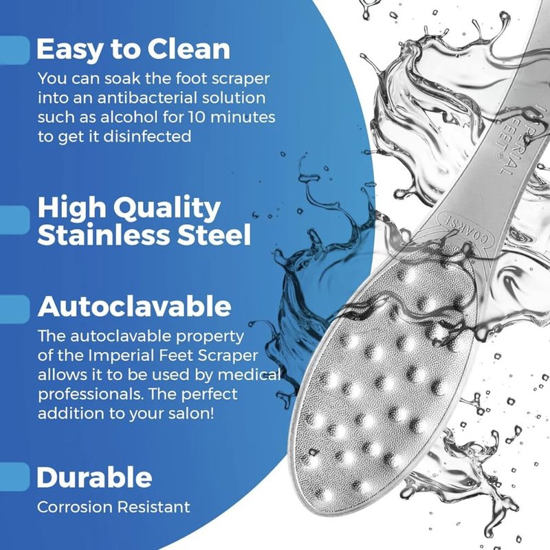 Imperial Feet Callus Remover for Feet Extra Strength Set – Callus Softener Spray + Stainless Steel Foot File, Hard Skin Remover for Dry Cracked Heels, Foot Dead Skin Remover for Pedicure